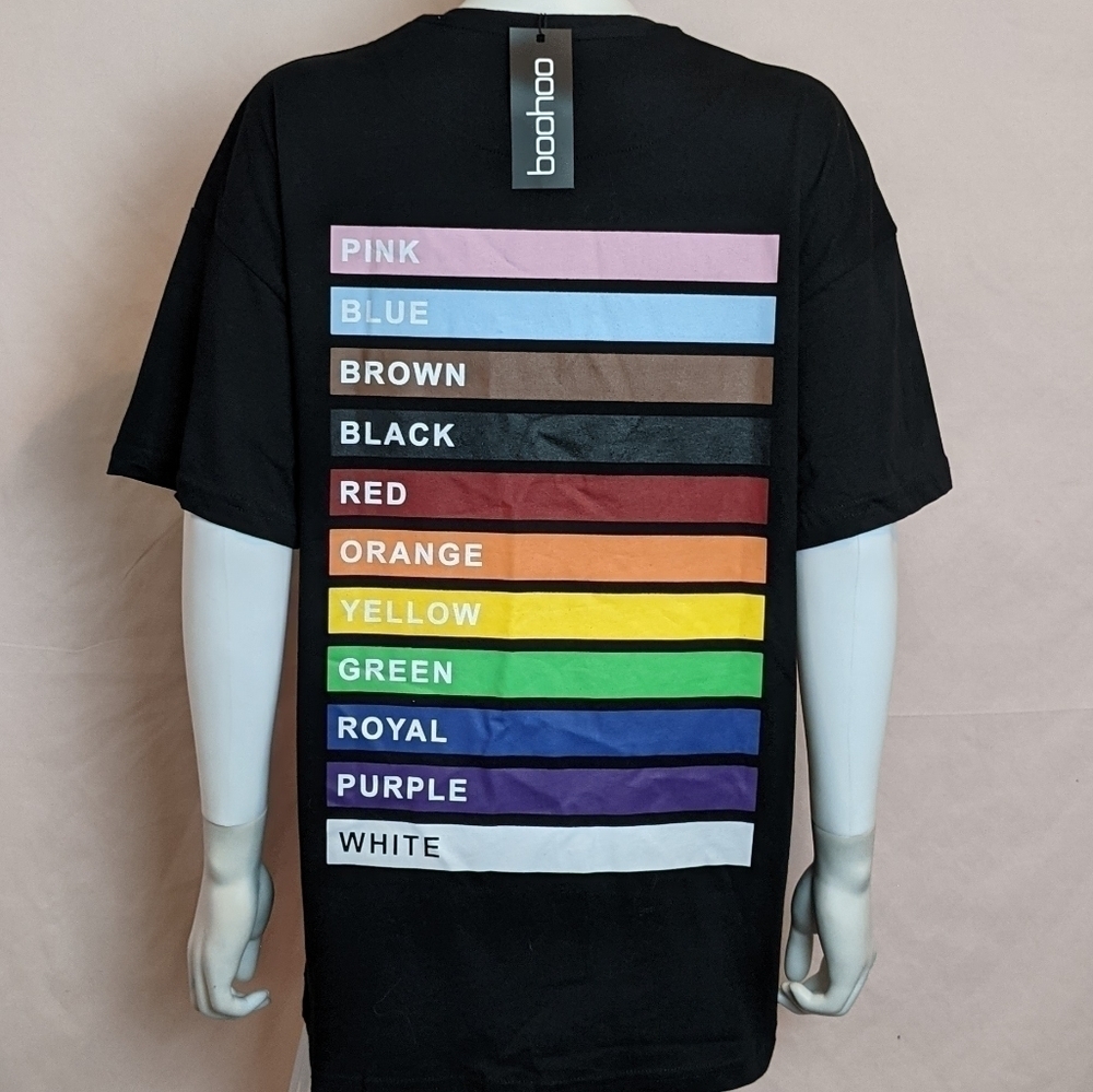 Boohoo Pride Love is for Everyone Tee Shirt in Black size XS